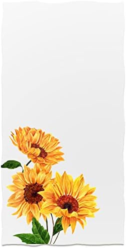 מגבות יד חמניות בהירות של חמניות בהירות 13.6 x 29 'פרחים צהובים מגבת רחצה מגבות מטבח רך מגבות למשק בית יומיומי | קישוט